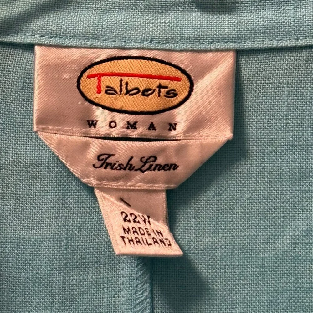 Talbots Teal Button-Up Top - Picture 3 of 12